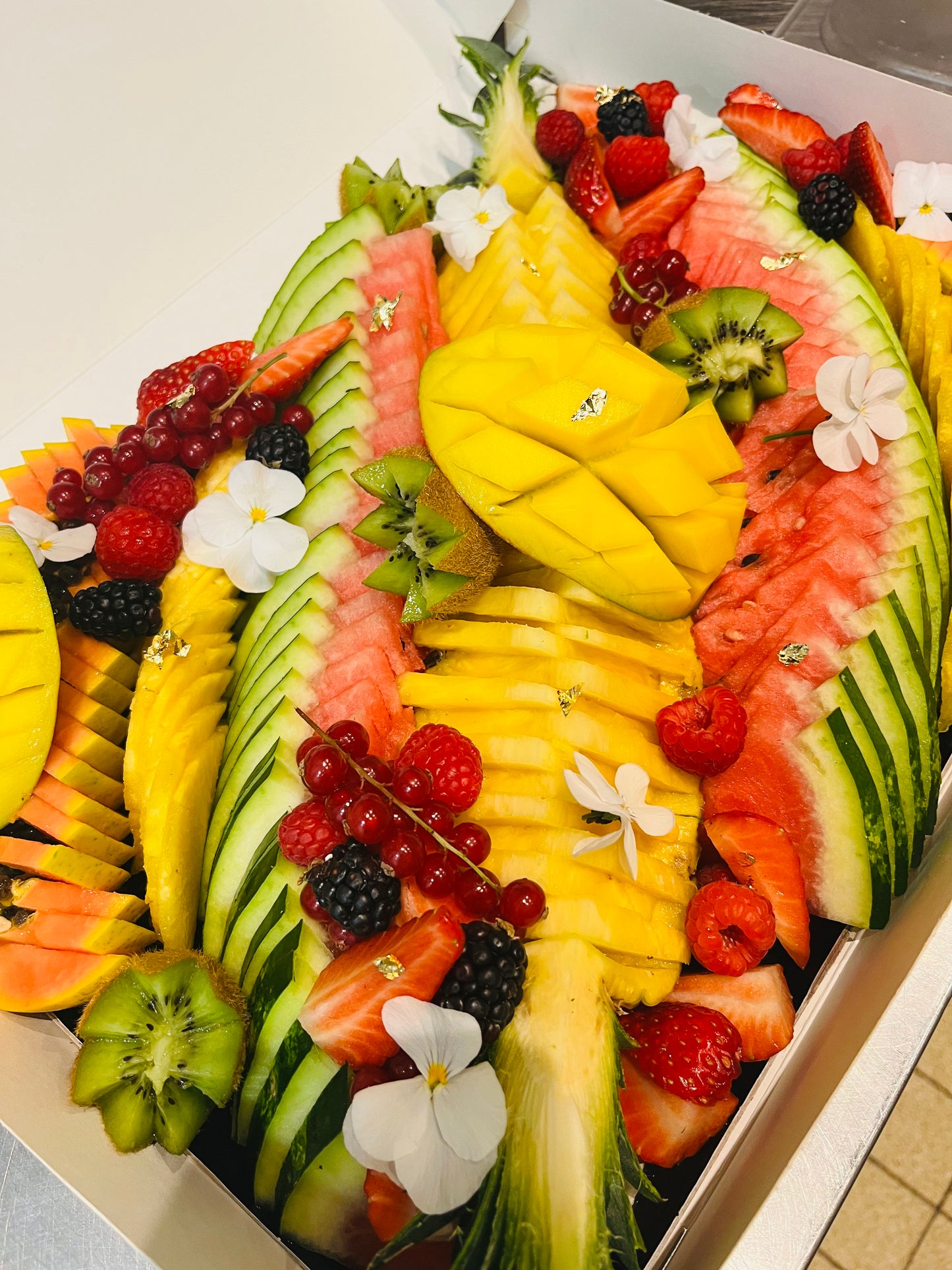 Plateau de fruits découpés